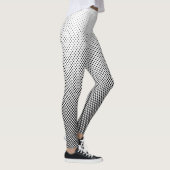 Kontrast-Halbtonpunkt-Schwarzweiss-Abnehmen Leggings (Rechts)