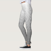 Kontrast-Halbtonpunkt-Schwarzweiss-Abnehmen Leggings (Links)