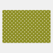 Kontrast & Harmonie: Olive Green & White Polka Dot Geschenkpapier Set (Vorderseite 2)