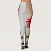 "Kontrast in Blüte: Schwarze und Rote Blume" Leggings (Rückseite)