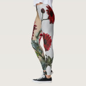 "Kontrast in Blüte: Schwarze und Rote Blume" Leggings (Links)
