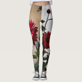"Kontrast in Blüte: Schwarze und Rote Blume" Leggings (Vorderseite)
