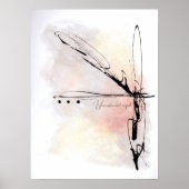 Kontrastfarbene Aquarellfarben abstrakte Wandkunst Poster (Vorne)