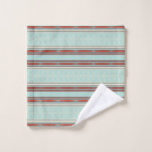 Kontrastfarbiges Muster Badhandtuch Set (Waschlappen)