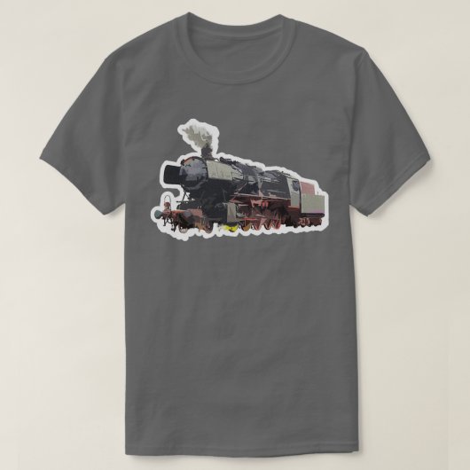 Kontrastgestaltung der Lokomotive für Zugliebhaber T-Shirt (Design vorne)