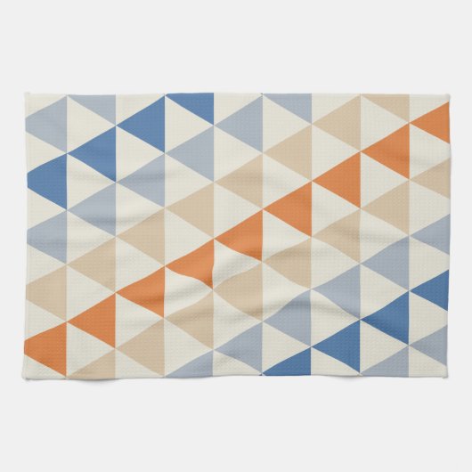 Kontrastierendes blaues orange und weißes geschirrtuch (Horizontal)