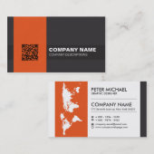 Kontrastierendes schwarzes orange modernes visitenkarte (Vorne/Hinten)