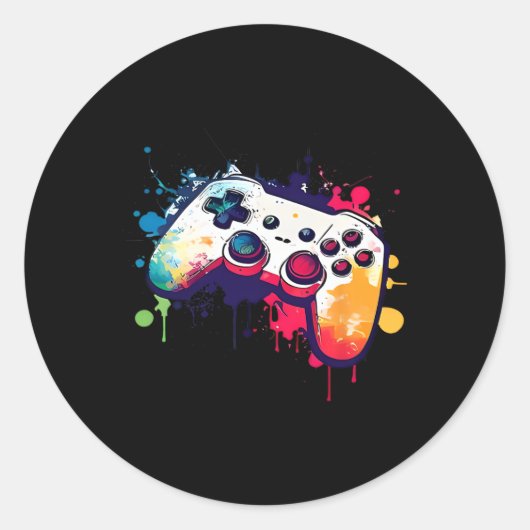 Kontrolle aller Videospielcontroller-Gamer Runder Aufkleber (Vorderseite)