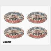 Kontrolle bedeutet zwei Hände Retro Ovaler Aufkleber (Blatt)