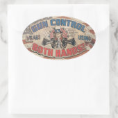 Kontrolle bedeutet zwei Hände Retro Ovaler Aufkleber (Tasche)