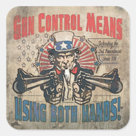 Kontrolle bedeutet zwei Hände Retro Quadratischer Aufkleber