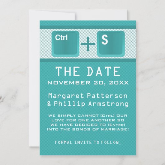 Kontrolle der Computerschlüssel Save the Date, Aqu Date (Vorderseite)