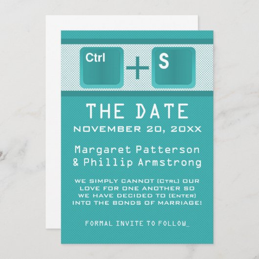 Kontrolle der Computerschlüssel Save the Date, Aqu Save The Date (Vorne/Hinten)