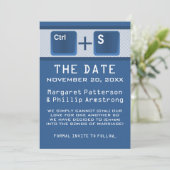 Kontrolle der Computerschlüssel Save the Date, bla Date (Stehend Vorderseite)