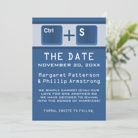 Kontrolle der Computerschlüssel Save the Date, bla Save The Date (Stehend Vorderseite)