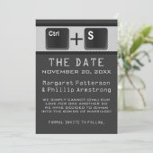 Kontrolle der Computerschlüssel Save the Date, gra Date (Stehend Vorderseite)