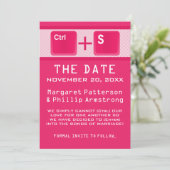 Kontrolle der Computertasten Save the Date, rosa Date (Stehend Vorderseite)