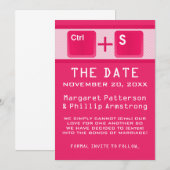 Kontrolle der Computertasten Save the Date, rosa Date (Vorne/Hinten)