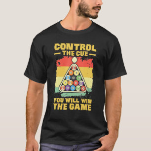 Kontrolle der Cue Sie gewinnen den Spielpool Billi T-Shirt