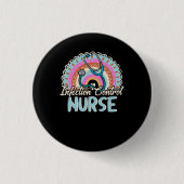 Kontrolle der Infektion Nurse Rainbow Retro Style Button (Vorderseite)