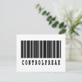Kontrolle-Freak-Barcode-Design Postkarte (Stehend Vorderseite)