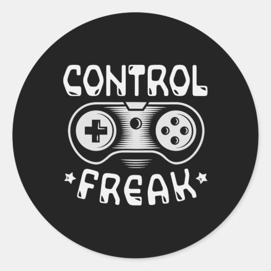 Kontrolle Freak - Funny Gaming Video Games Gamer Runder Aufkleber (Vorderseite)