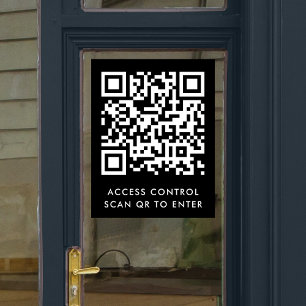 Kontrolle für den QR-Codezugriff   Schwarze Türspe Fensteraufkleber