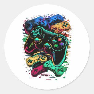 Kontrolle Gamer-Videospielcontroller 1 Runder Aufkleber