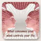 Kontrolle Ihr Lebensangebot Positives Denken Spric Getränkeuntersetzer (Vorderseite)