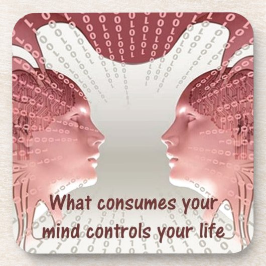 Kontrolle Ihr Lebensangebot Positives Denken Spric Getränkeuntersetzer (Vorderseite)