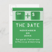 Kontrolle mit Computerschlüssel Save the Date Post Ankündigungspostkarte (Vorne/Hinten)