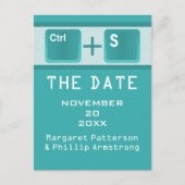 Kontrolle mit Computerschlüssel Save the Date Post Ankündigungspostkarte (Vorderseite)