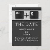 Kontrolle mit Computerschlüssel Save the Date Post Ankündigungspostkarte (Vorne/Hinten)