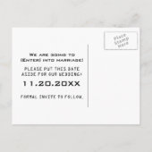 Kontrolle mit Computerschlüssel Save the Date Post Ankündigungspostkarte (Rückseite)