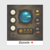 Kontrolle-Panel Sonar System Square Steampunk Aufkleber (Blatt)