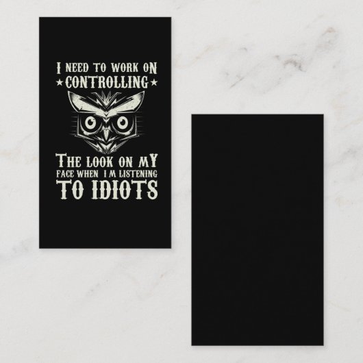 Kontrolle über meinen Saraztic Owl Lover schlauen  Visitenkarte (Vorne/Hinten)