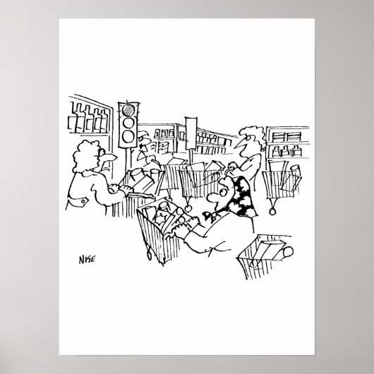 Kontrolle Verkehrsleuchten in einem Supermarkt Poster (Vorne)