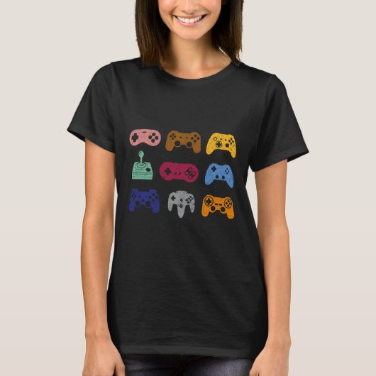 Kontrolle Video Game Controller Console Gaming Ret T-Shirt (Vorderseite)