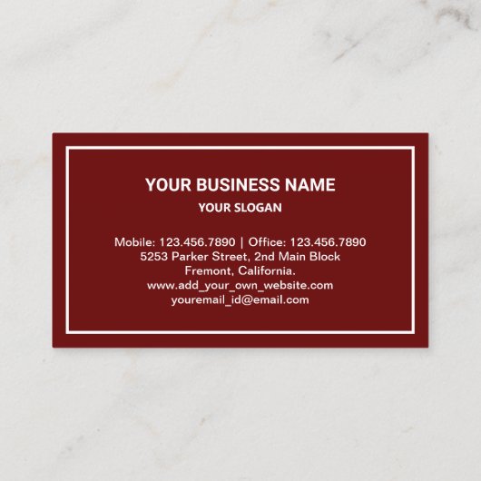 Kontrolle von dunkelroten Schädlingen Visitenkarte (Rückseite)