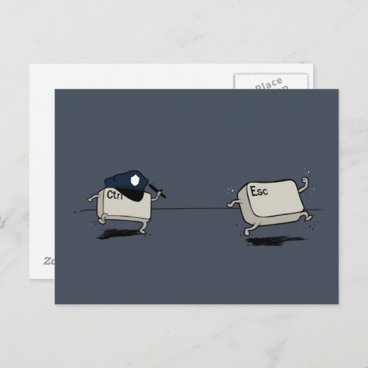 Kontrolle vs. Escape Postkarte (Vorne/Hinten)