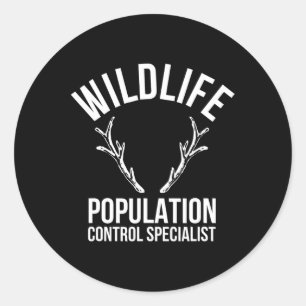 Kontrolle Wildtiere Spezialist für Hirsche Huntin Runder Aufkleber