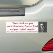 Kontrollen-Öl-Nationen Nahrung u. Leute HENRYS Autoaufkleber (Auf Auto)