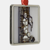 Kontrollen von Saxophone Silbernes Ornament (Rechts)