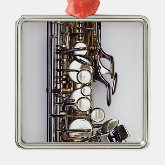 Kontrollen von Saxophone Silbernes Ornament (Vorne)