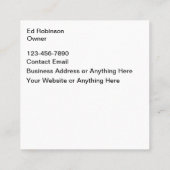 Kontrollen zum Entfernen von Tierkörpern Quadratische Visitenkarte (Rückseite)