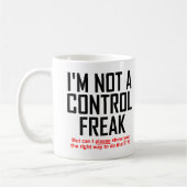 Kontrollfreak Lustiger Becher Kaffeetasse (Links)