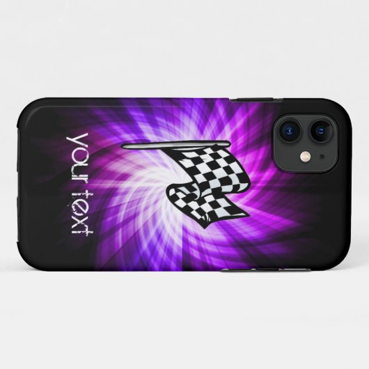 Kontrollierte Flagge; lila Case-Mate iPhone Hülle (Rückseite (Horizontal))