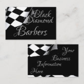 Kontrollierte Flagge mit schwarzem Barber Visitenkarte (Vorne/Hinten)