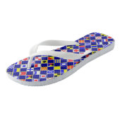 Kontrollierte Nautische Signalflags Navy Blue Badesandalen (Schrägansicht)