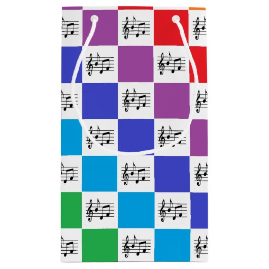 Kontrollierter Regenbogen und Musikanmerkungen Kleine Geschenktüte (Rückseite)